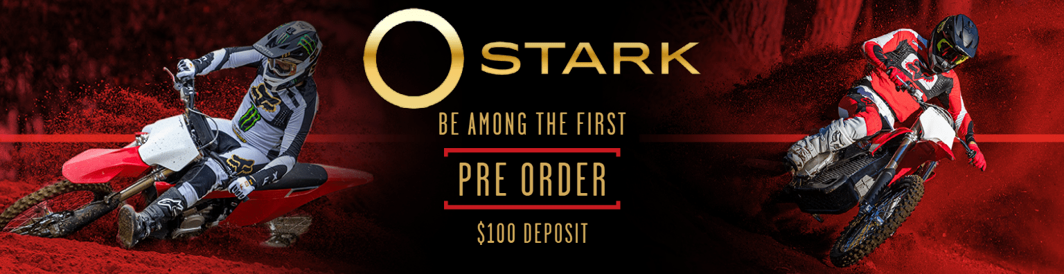 Banner to show pre-order option for Stark products, requires a $100 deposit